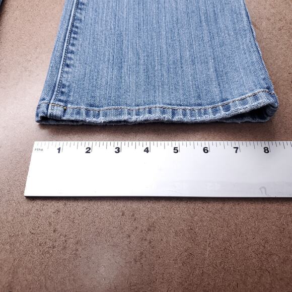 American Eagle Jeans Women 2 Blue Favorite Boyfriend Bootcut Distressed Grunge - Picture 9 of 12